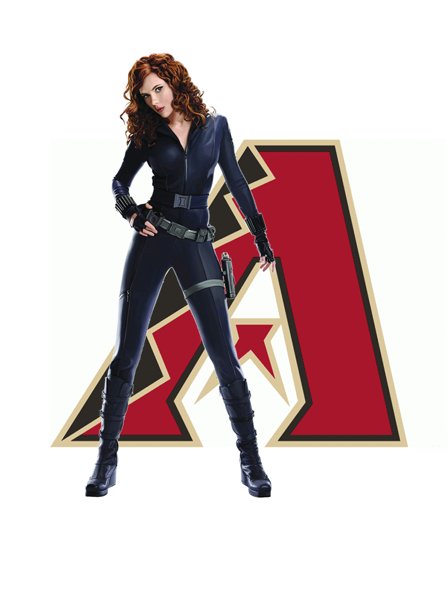 Arizona Diamondbacks Black Widow Logo vinyl decal